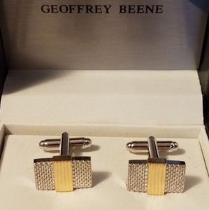 Geoffrey Beene Gold Silver Tone Cufflinks